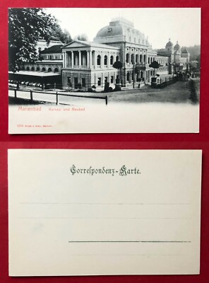 Postcard Marienbad in Bohemia around 1900 Kursaal and Neubad (86717