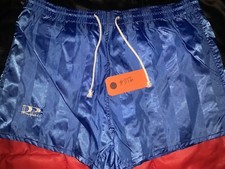 Vintage 100 Nylon Blue Sprinter Shorts RYULL Size Small 30-33 Zippered Pocket