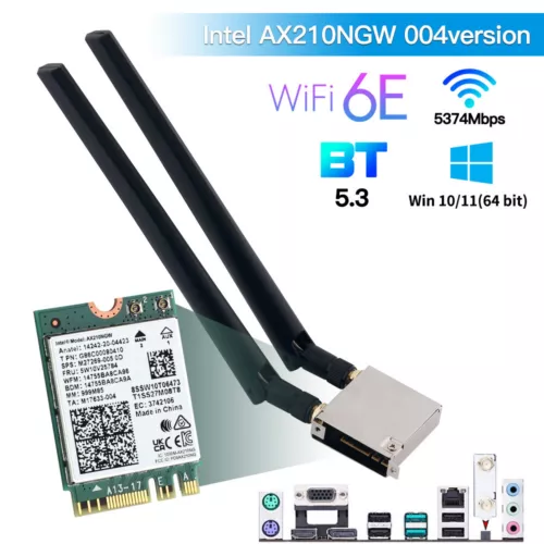 ASUS WIFI GO M.2 Card Wireless WiFi 6E for Intel AX210 Network Bluetooth PC Card