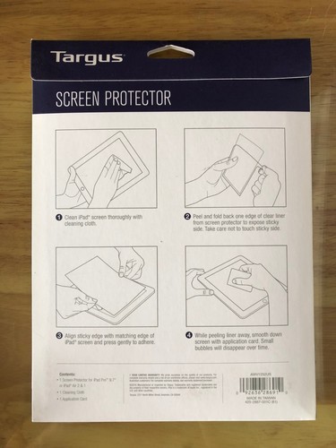 Targus Thin and Clear Screen Protector for IPAD PRO 9.7, AIR 2, AIR 1 AWV1252US - 第 2/2 張圖片