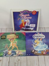 Laserdisc Lot of 3 Walt Disney Movies Bambi Cinderella Sword In The Stone Sealed