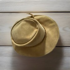 Blanctete Large Men's Tan Real Leather Hat Australian Western Outback Hat