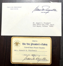 1975 Vice President Nelson Rockefeller Signed Senate Chamber Ticket No COA