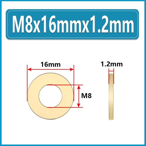 Solid Brass Flat Washers M2 M3 M4 M5 M6 M8 M10 M12 ~ M24 Thickening Shim Washers - Picture 63 of 92