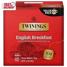 Twinings English Breakfast Black Tea, 100 Individually Wrapped Tea Bags