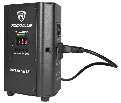 Rockville ROCKWEDGE PACKAGE BLACK (6) Battery Powered Wireless DMX Lights+Case - Picture 6 of 11