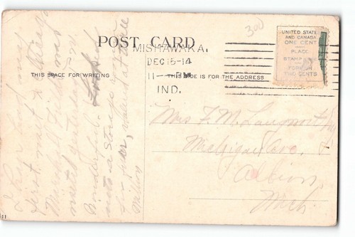 Postal Academia de Ciencias Lincoln Park Chicago 1914 matasellada Mishawaka - Imagen 2 de 2
