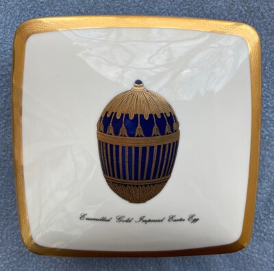 Faberge Imperial Egg Collection Coverd Box Enamel Gold Easter Egg