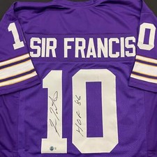 Fran Tarkenton Autographed Purple Pro-Style Nickname Jersey w/HOF 86 Inscription