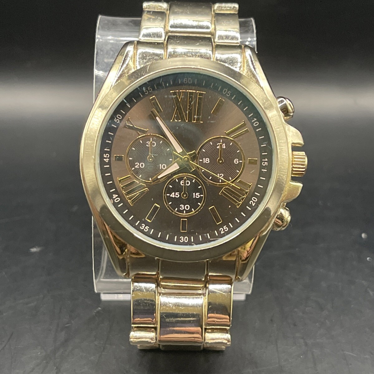 Men's Accutime Stainless Back Japan Movement PC21J Watch New