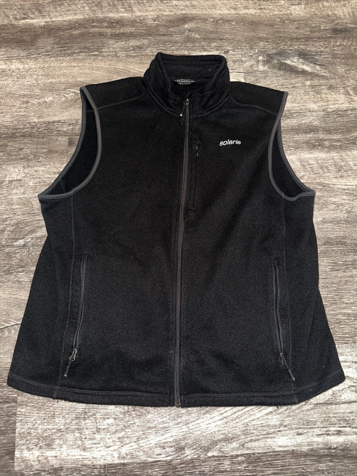 Solaris Fleece Vest Full Zip Men's Size XL Black Natural Stretch 200s Weight