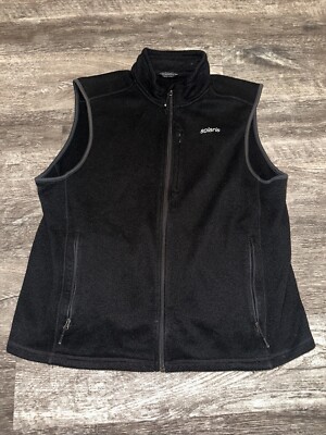 Solaris Fleece Vest Full Zip Men's Size XL Black Natural Stretch