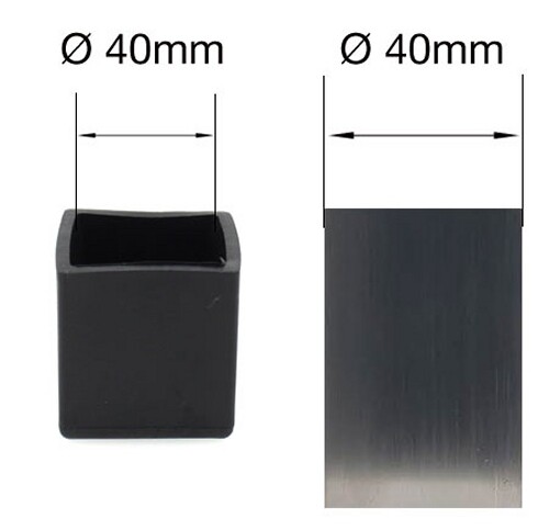Embouts de pieds de meuble en caoutchouc pour pieds de table et de chaise bouchons carrés viroles 40 mm - Photo 3/8
