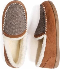 Women's Moccasin Slippers with Memory Foam House Shoes Fleece Lining Closed Back