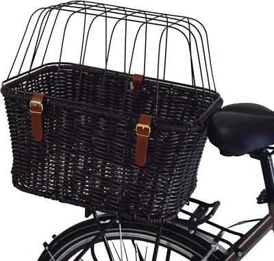 Heckfahrradkorb Hundekorb Haustier Katzenträger Reise kleiner rattanbrauner Käfig