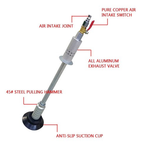 Pneumatic Pulling Hammer Dent Repairer Pneumatic Vacuum Sucker Sheet Metal Free - Bild 6 von 6