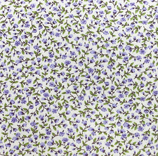 Cotton Fabric - Lilac Purple Ditsy Floral Print - Craft Nursery Material Metre