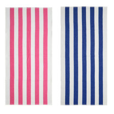 Mainstays Cabana Striped Beach Bath Pool Towels 28" x 58" Blue Pink White Lot 2
