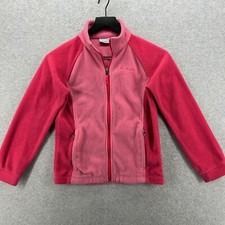 Columbia Windbreaker Girls Size Medium 10/12 Pink Fleece Long Sleeve Full Zip