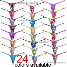 Men Stretchy Spandex Knit Grape Smugglers String Thong Contoured Pouch Underwear