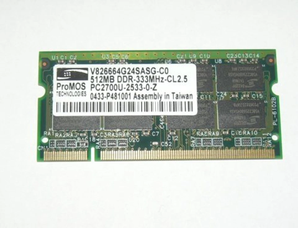 512MB Notebook RAM Memory ProMos DDR PC2700 PC333 - Bild 1 von 1
