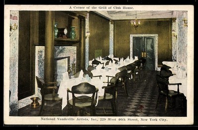 New York, NY, A Corner of the Grill of Club House, Ansichtskarte 
