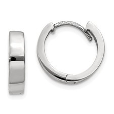14k White Gold Round Hinged Hoop Earrings Perfect Gift for Her