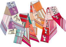 4pcs Purse Scarf For Handbags Silk Head Scarf For Hair Fashion Skinny Scarf For