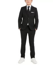 Michael Kors Big Boys 2 Piece Slim Fit Stretch Suit Black Grey Size 18R 18 225