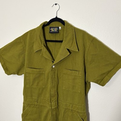 Big Bud Press Jumpsuit Cotton Short Sleeve Pockets One-Piece GROSS GREEN 3XL