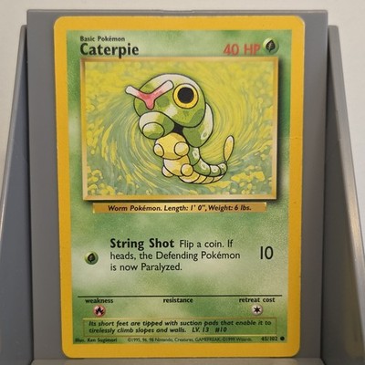 Pokémon Caterpie Base Set Wizards Common Regular 45/102 Basic 40 HP English