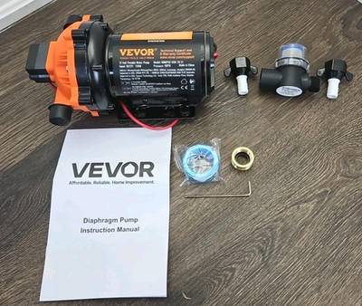 Water Diaphragm Pump, 12V DC, 5.5 GPM Flow, 70 PSI Rated Pressure (40-100 PSI A