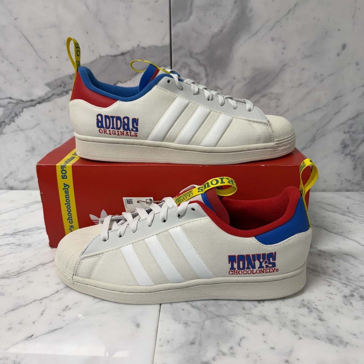 Originals × TONY’SCHOCOLONELY L 希少 Size 9 - Tony's Chocolonely x adidas Superstar White | eBay