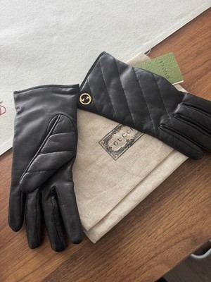 Gucci Damen Handschuhe, Leder, Größe 7+