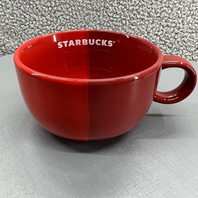 2021 Starbucks Soup Mug Holiday Two Tone Red Coffee Tea Mug Cup 16 oz