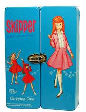 Barbie Skipper Trifold Wardrobe Carry Case blue 1964 Vintage