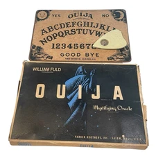 Vintage Ouija Board William Fuld Parker Bros Wood Original Box Planchette 1960's