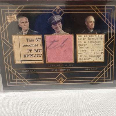 Pieces of the Past Authentic Relics #87 Marshall Eisenhower Bradley handwritten 