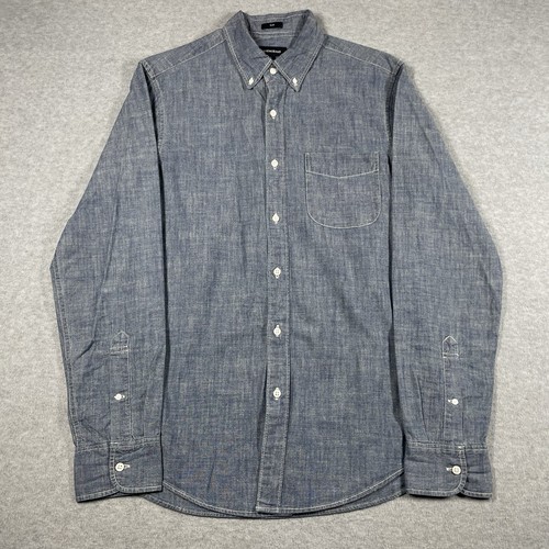 J Crew Shirt Mens Small Blue Long Sleeve Button Down Solid Chambray Preppy NWT