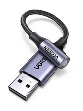 UGREEN USB to 3.5mm Jack Audio Adapter Sound Card Support Mic TRRS Grey