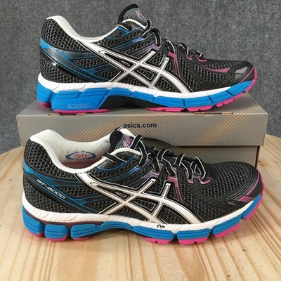 ASICS GT-2000 Running Shoes Womens 8 2A Sneakers Lace Up Low Top Black T2L5N