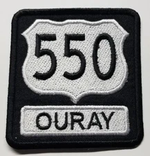 US 550 - Ouray Colorado Million Dollar Highway Embroidered Patch approx 2.75X3"
