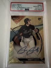2023 Topps Finest Brett Baty Rookie Auto  1/1  Superfractor PSA 10 PSA 10 Auto