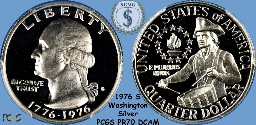 PCGS Certified PR 70 Graded 1976 Washington Quarters (1932-1998