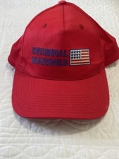 Original Marines Red Adjustable Baseball Cap, USA American Flag, 54 cm