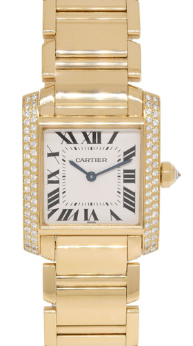Cartier Tank Francaise Medium 18k Yellow Gold Diamond Ladies W...