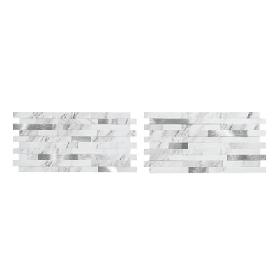 Collage 11.75 In. X 6 In. Metal and Composite Peel and Stick Backsplash in Marbl