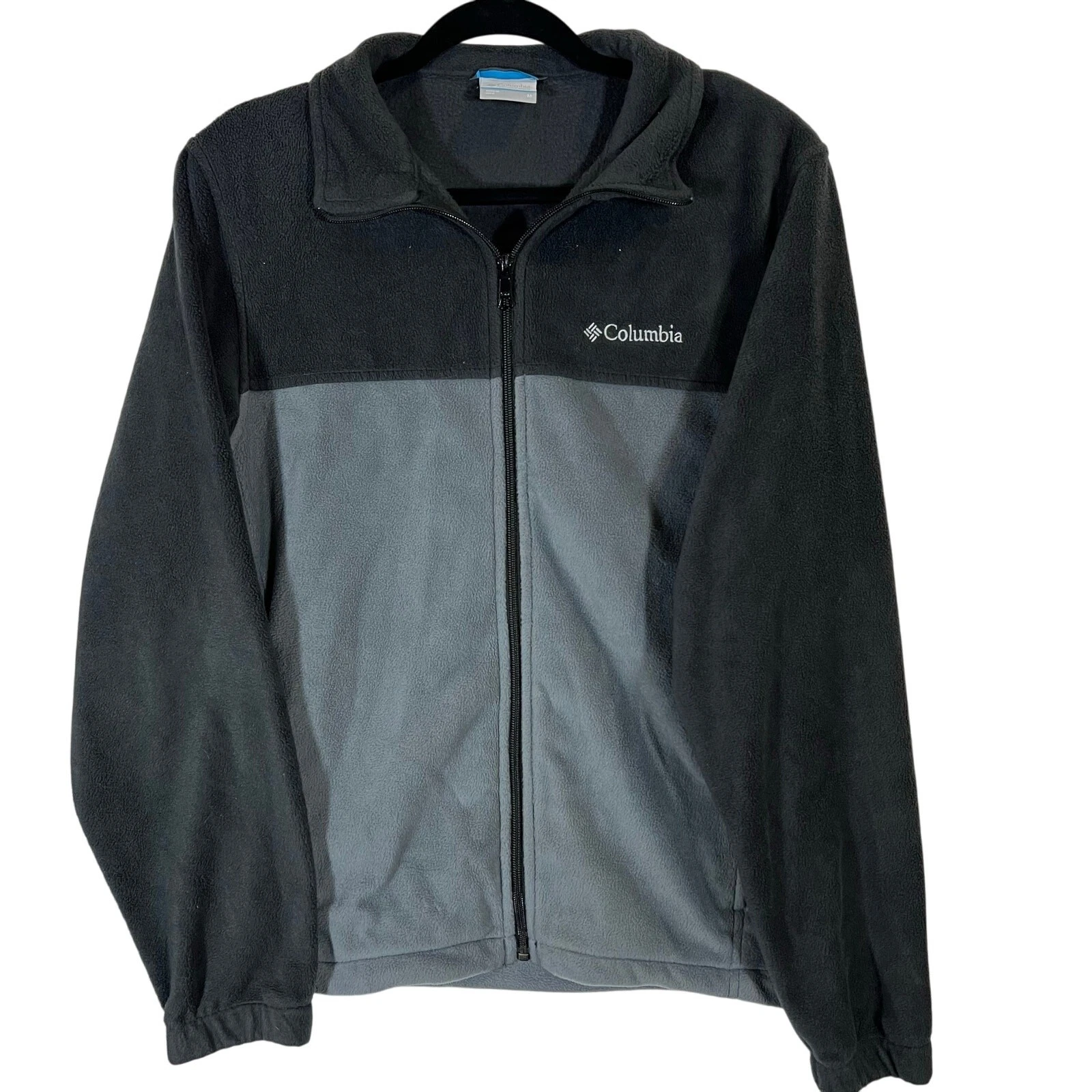 Columbia Granite Mountain Fleece Jacket Gray Black Medium Zip Up