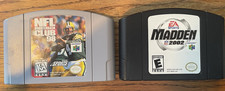 NFL Lot of 2 Games Cartridges  (Nintendo 64 N64) Madden 2002 + NFL QB 98 - Clean