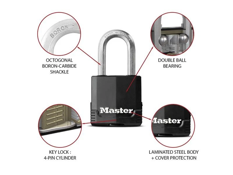 Master Lock Excell™ Weather Tough 45mm Padlock 4-Pin - 38mm Shackle MLKM115LF - Image 4 of 4